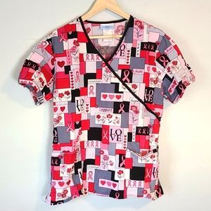 Breast Cancer Scrub Top